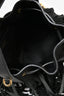 Moschino Black Suede Fringe Logo Bucket Bag