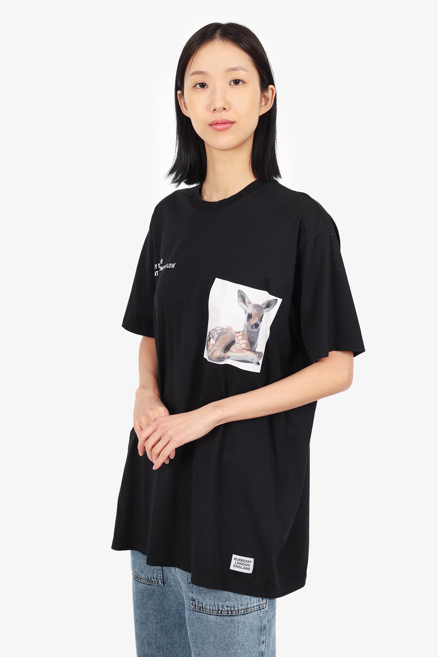 BURBERRY ブラック Tシャツ バンビ Burberry Black 'They Do Not Love' Bambi Graphic T-Shirt Size M