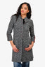 Pre-Loved Chanel™ Pre-Fall 2024 Grey Tweed Coat with Red Interior Size 36