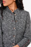 Pre-Loved Chanel™ Pre-Fall 2024 Grey Tweed Coat with Red Interior Size 36