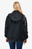 Lorena Antoniazzi Black Tweed/Nylon Zip-Up Hooded Jacket Size 38
