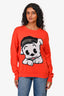 Moschino Orange Cotton Puppy Crewneck Sweater Size S