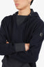 Moncler Navy/Grey Colorblock Wool Hoodie Size Large Mens
