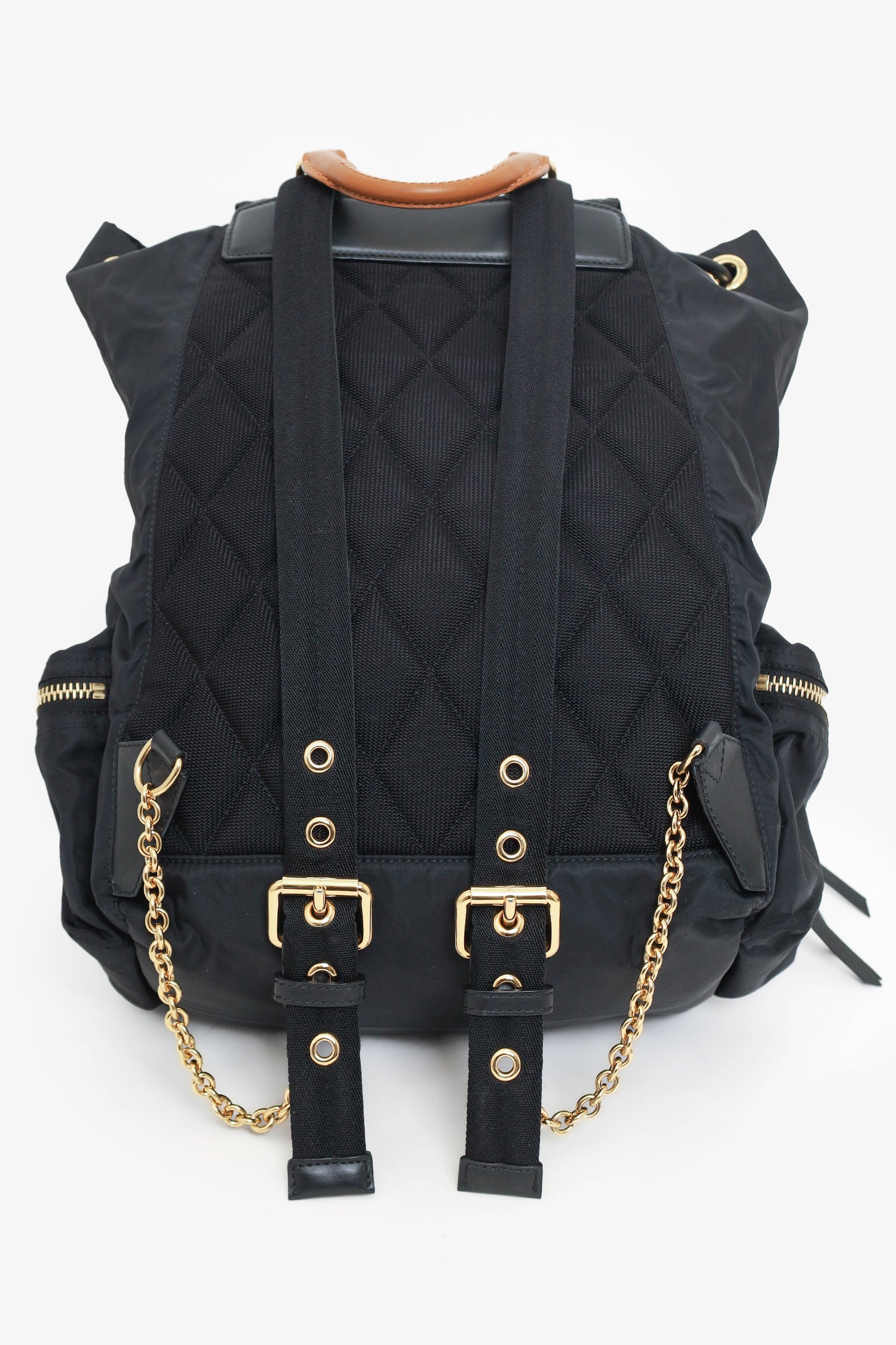 burberry black mini backpack Burberry Black Nylon Chain Mini Backpack – Mine & Yours