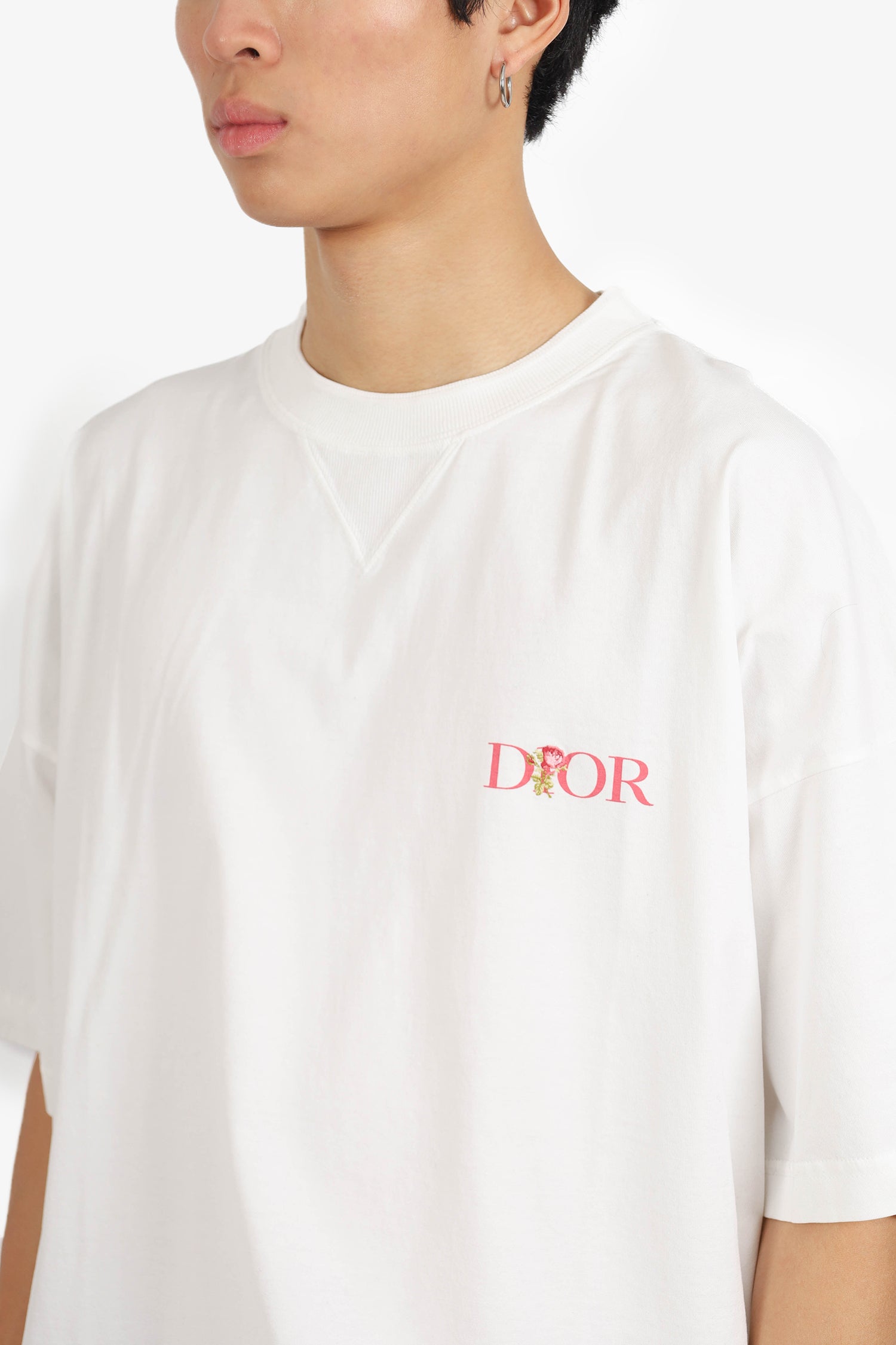 Christian Dior White Rose Letter Logo T-Shirt Size XL Mens – Mine