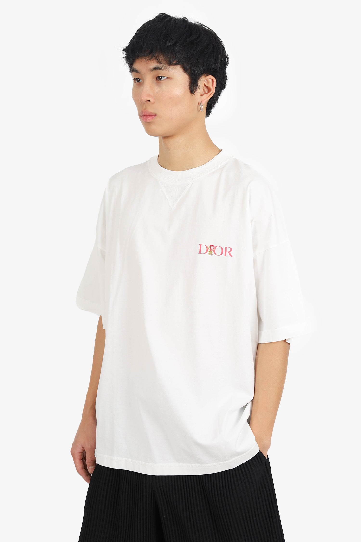 Christian Dior White Rose Letter Logo T-Shirt Size XL Mens – Mine