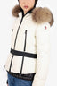 Moncler White Grenoble Puffer Jacket with Fur Hood Size 3