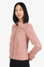 Pre-Loved Chanel™ 04P Pink Tweed Zip Up Jacket Size 34