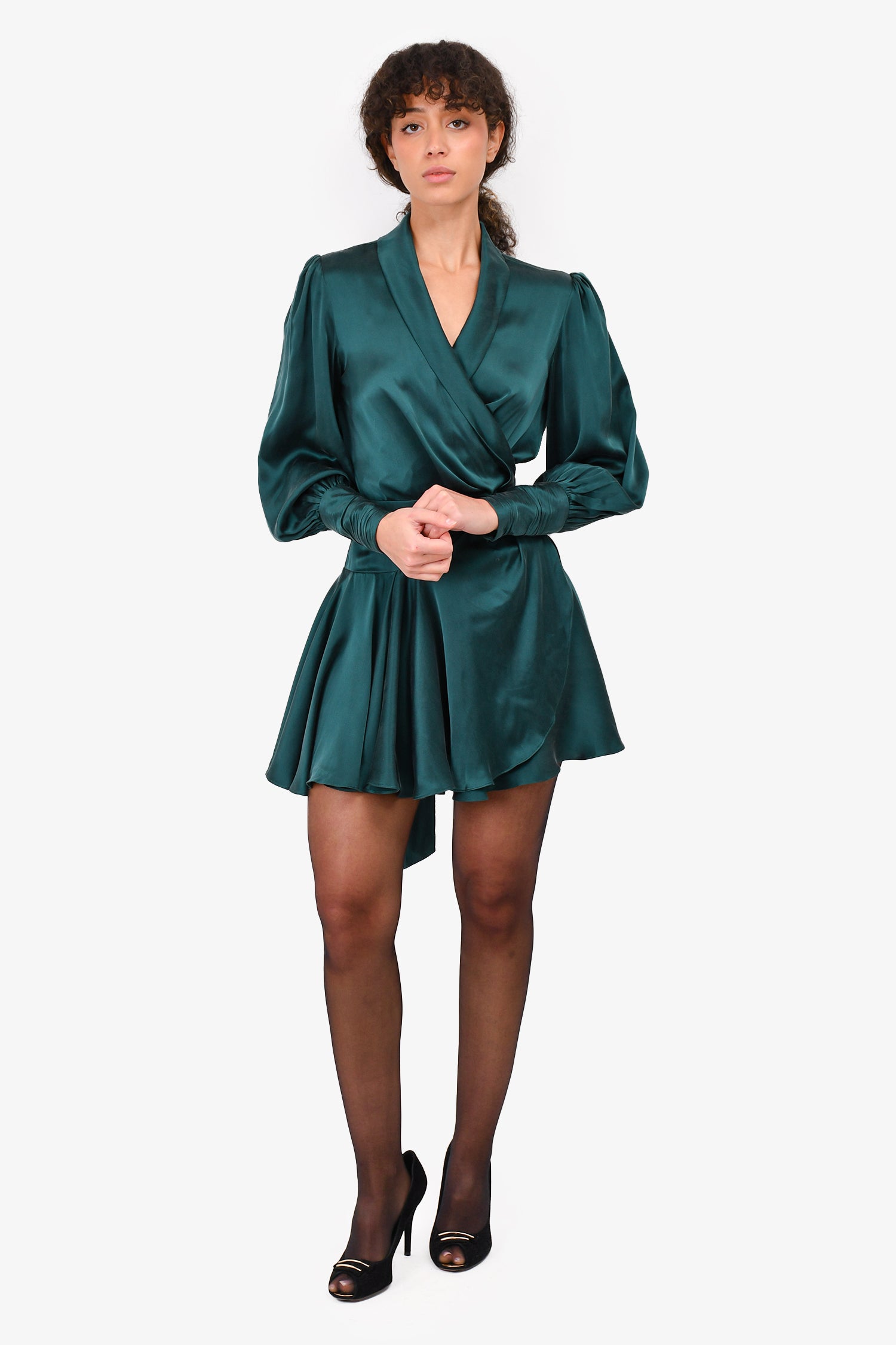 Zimmerman Green Silk Wrap Dress Size 0 – Mine & Yours
