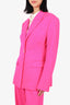 The Attico Pink Virgin Wool Single Breasted Two-piece Suit Set Size 44