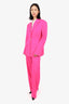The Attico Pink Virgin Wool Single Breasted Two-piece Suit Set Size 44