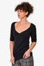 Prada Black Cashmere/Silk V-Neck Knit Top Size 42