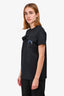 Prada Black Ruffled Logo Pocket Top Size 42