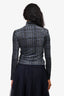 Sportmax Navy Patterned/Textured Turtleneck Top Size S
