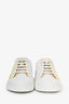 Fendi White/Yellow Leather Sneakers Size 10 Mens