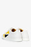 Fendi White/Yellow Leather Sneakers Size 10 Mens