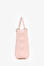 Christian Dior 2022 Pink Cannage Leather ABC Small Lady Dior Top Handle with Strap