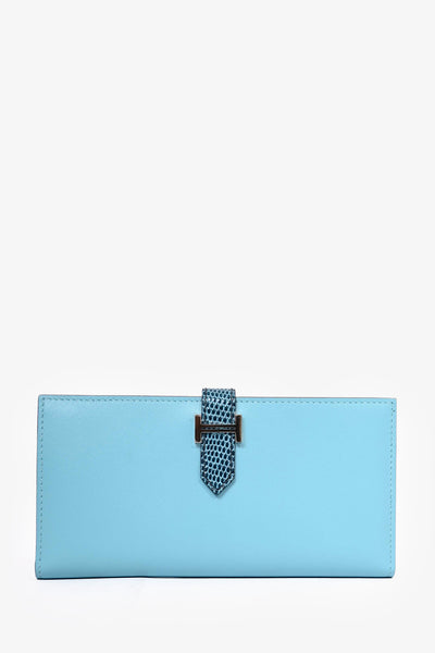 Hermès 2017 Bleu Atoll Tadelakt Leather Bleu Petrole Lizard Touch