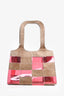 Pre-Loved Chanel™ 1997/99 Pink/Beige Suede Translucent Patchwork Tote (As Is)