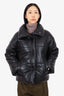 Nanushka Black Faux Leather Puffer Jacket Size XS