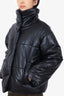 Nanushka Black Faux Leather Puffer Jacket Size XS
