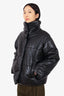 Nanushka Black Faux Leather Puffer Jacket Size XS