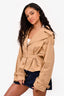 L'Academie Tan Cropped Belted Trench Coat Size S