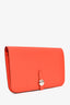 Hermès 2016 Red Clemence Leather Dogon Wallet