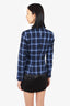 Smythe Blue/Black Check Print Blazer Size 2
