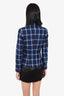 Smythe Blue/Black Check Print Blazer Size 2