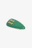 Miu Miu Green Leather Logo Hair Clip
