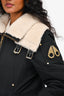 Moose Knuckle Black Shearling Trim Parka Moto Style Jacket Size M