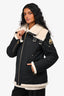 Moose Knuckle Black Shearling Trim Parka Moto Style Jacket Size M