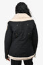 Moose Knuckle Black Shearling Trim Parka Moto Style Jacket Size M