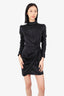 Zimmermann Black Silk Ruched Draped Mini Dress Size 1