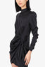 Zimmermann Black Silk Ruched Draped Mini Dress Size 1