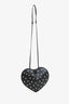 Alaïa Black Leather Diamante Embellished Heart Shaped Bag
