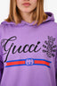 Gucci Purple Logo Pineapple Hoodie Size L Mens