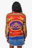 Versace Red Multicolour Fringe Trim Sweater Size 40