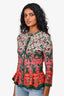 Alexander McQueen Green/Pink Floral Print Button Up Cardigan est Size XS