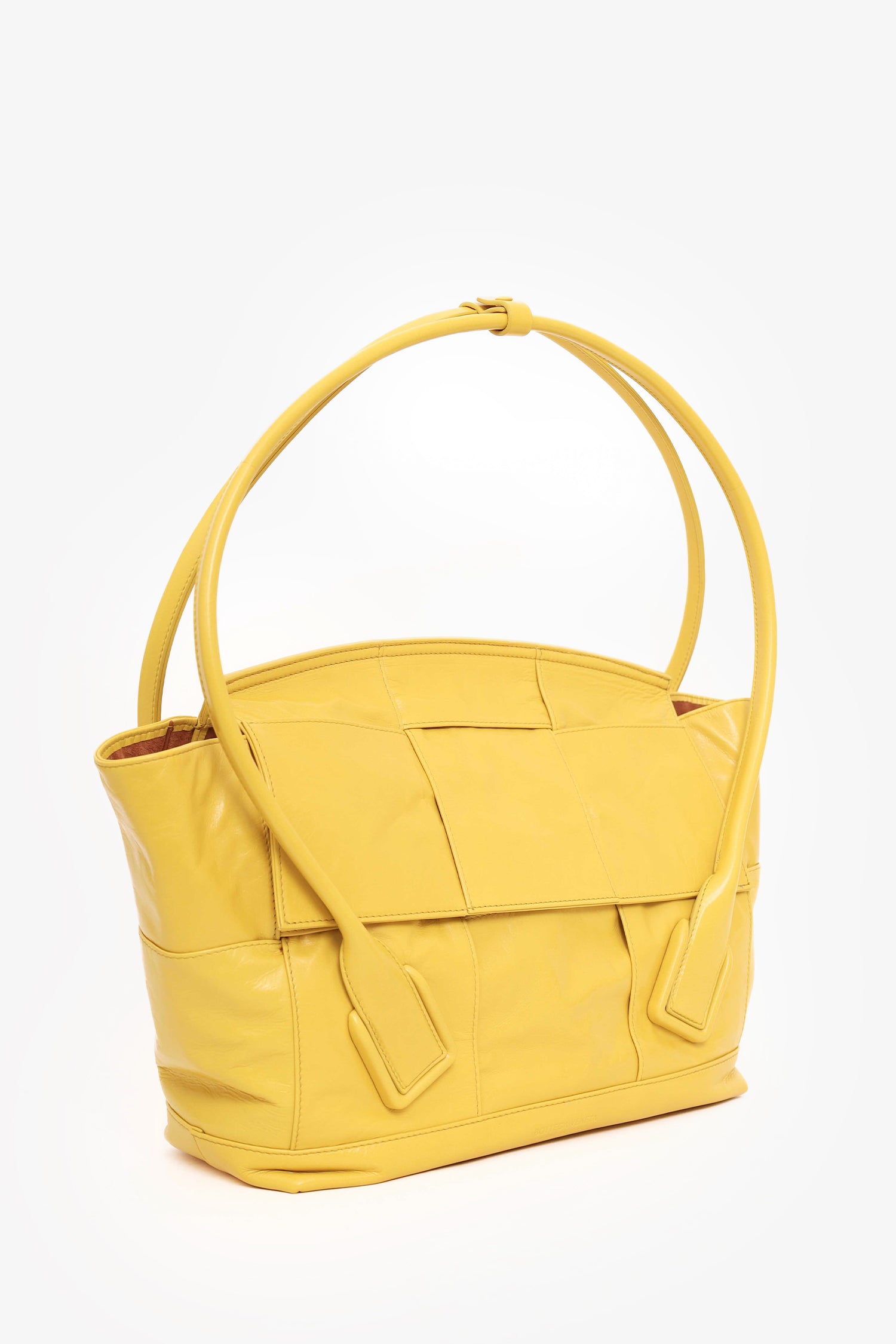 Bottega Veneta Yellow Maxi Intrecciato Leather Medium Arco