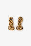 Christian Dior Gold Toned CD Chain Link Earrings