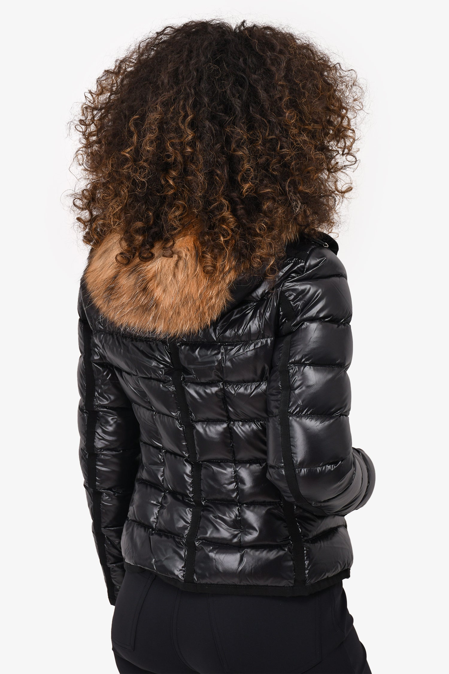 Moncler Black Down Racoon Fur Hooded 'Armoise' Jacket Size 1