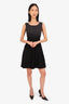 Prada Black/Grey Wool Sleeveless Mini Dress Size 36