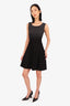 Prada Black/Grey Wool Sleeveless Mini Dress Size 36