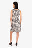 Oscar de la Renta White/Black Sequin Sleeveless Mini Dress Size 6