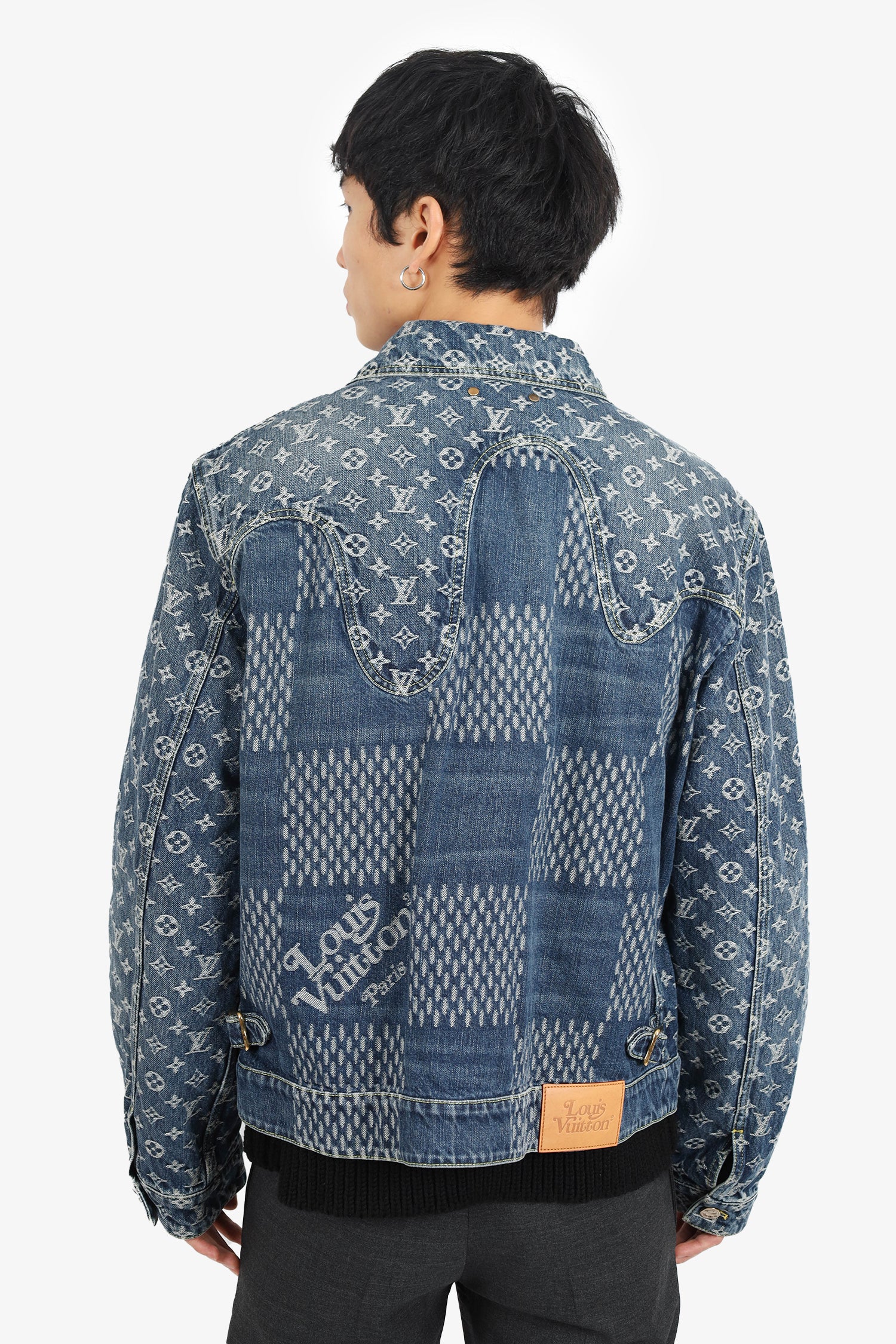 Louis Vuitton x Nigo 2020 Blue Damier Monogram Denim Jacket Size