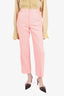 Pre-Loved Chanel™ Pink Denim Elasticated High-waist Pants SIze 36