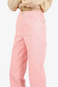 Pre-Loved Chanel™ Pink Denim Elasticated High-waist Pants SIze 36