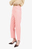 Pre-Loved Chanel™ Pink Denim Elasticated High-waist Pants SIze 36